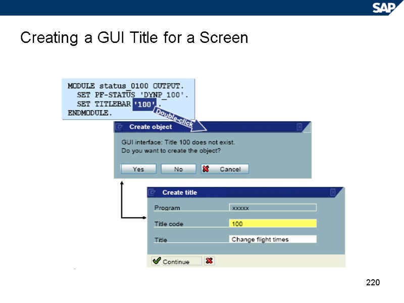 220 Creating a GUI Title for a Screen